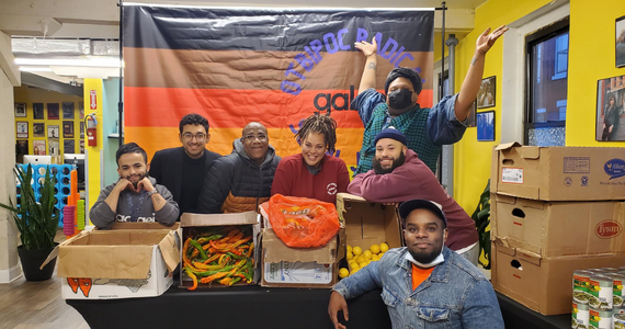 Professor Ortiz, volunteers and staff members at Galaei community event